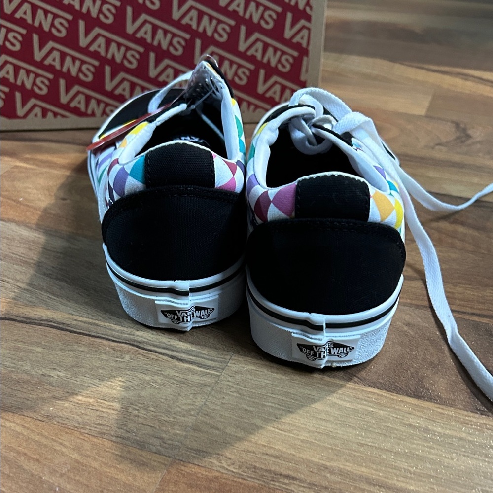 Vans Colorful Checkered Sneakers with Black and White Accents - Picture 4 of 5